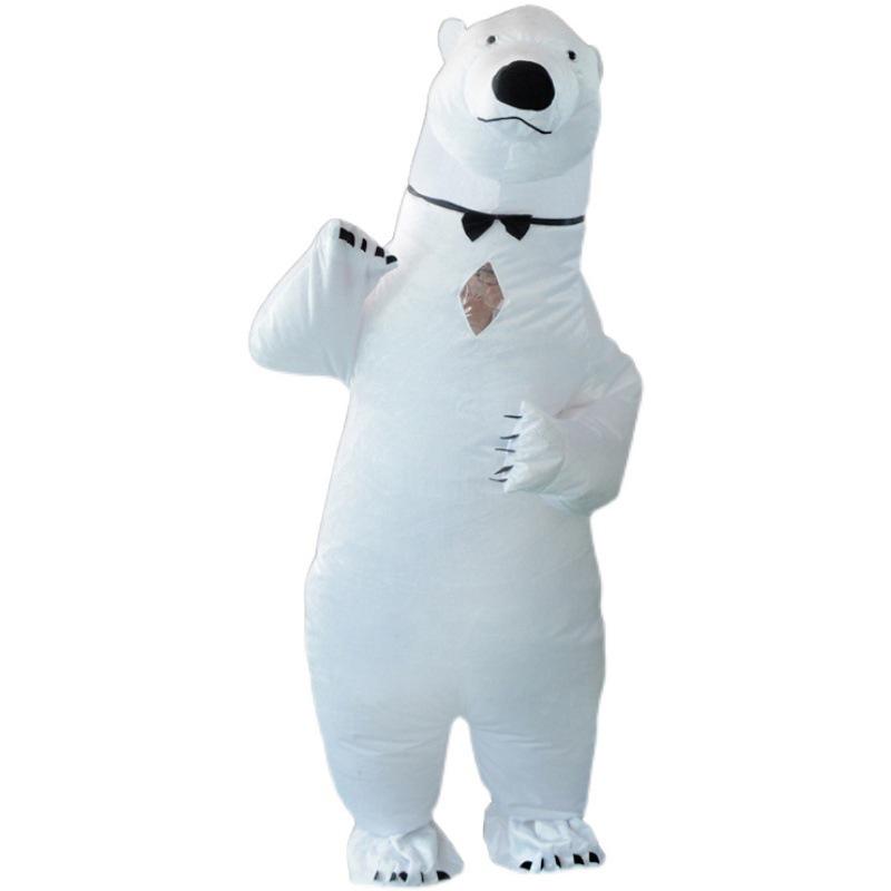 

Милый надувной костюм талисмана белого медведя для выступлений и косплея One Size