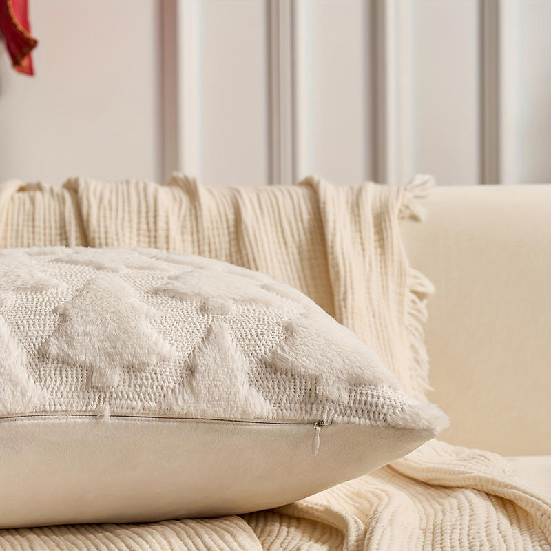 Christmas Tree Pillow Cover Christmas Plush Festive Home Decoration Sofa Cushion Pillowcase