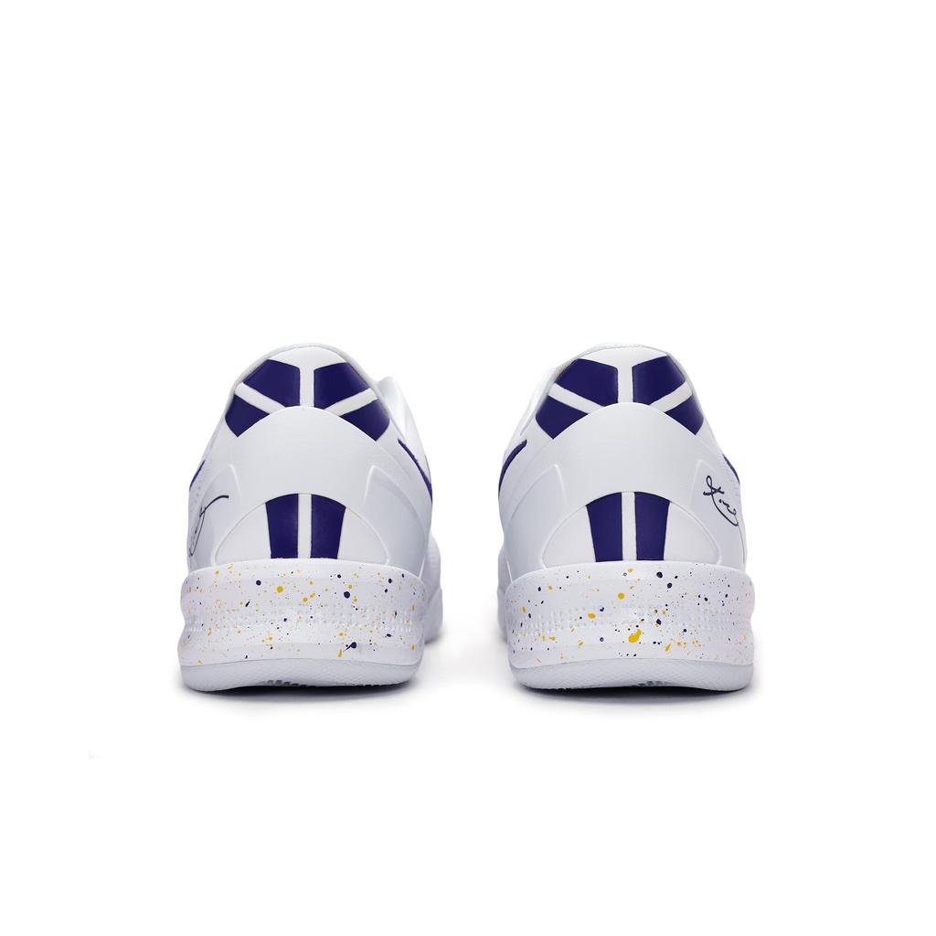 Nike Kobe 8 Cushioning Low top Basketball Shoes Unisex White Purple FJ9364-100(Team171-)