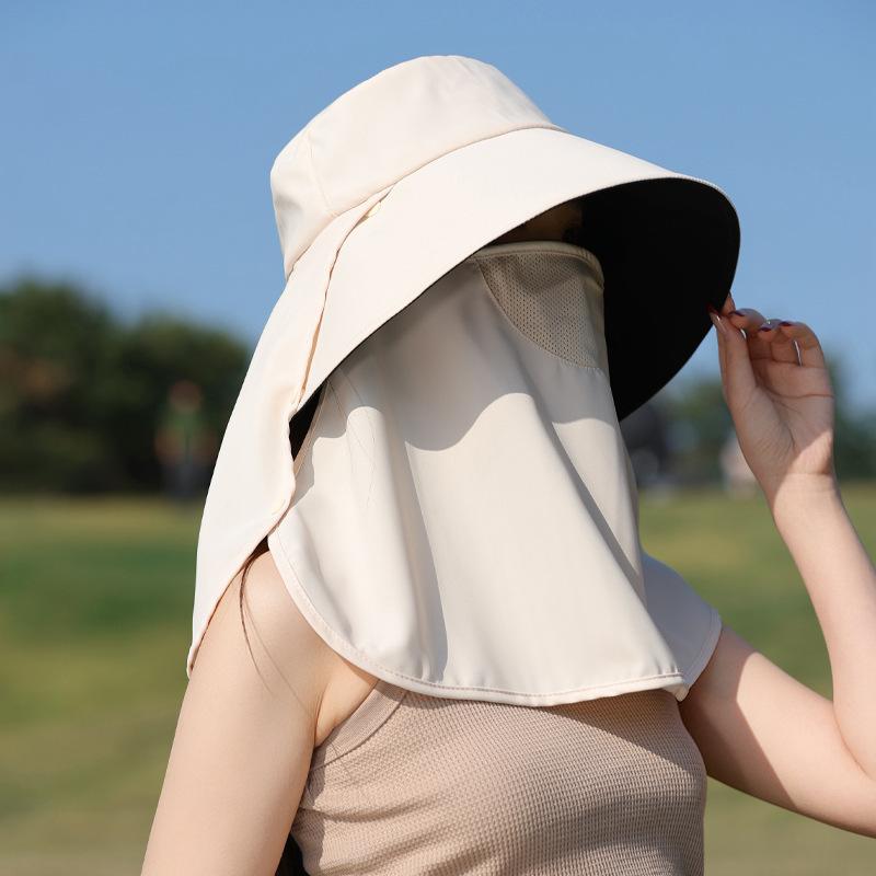 Sun Hat Children'S Outdoor Uv Protection Sun Hat Elegant Face Cover Neck Shawl Hat Travel Beach Hat