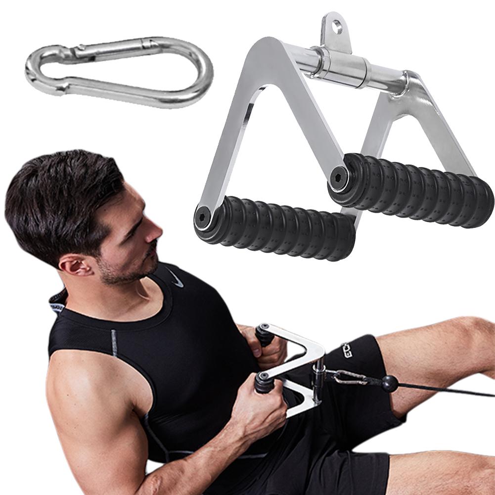 Fitness Pull Down Handle Ergonomics V Rowing Handle V Handle Double Rowing Machine Handle for Biceps Triceps Back Muscle Workout