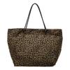 2025 Autumn New Leopard Print Commuter Large Capacity Tote Bag Women's Canvas Bag Retro Niche Design Shoulder Bag