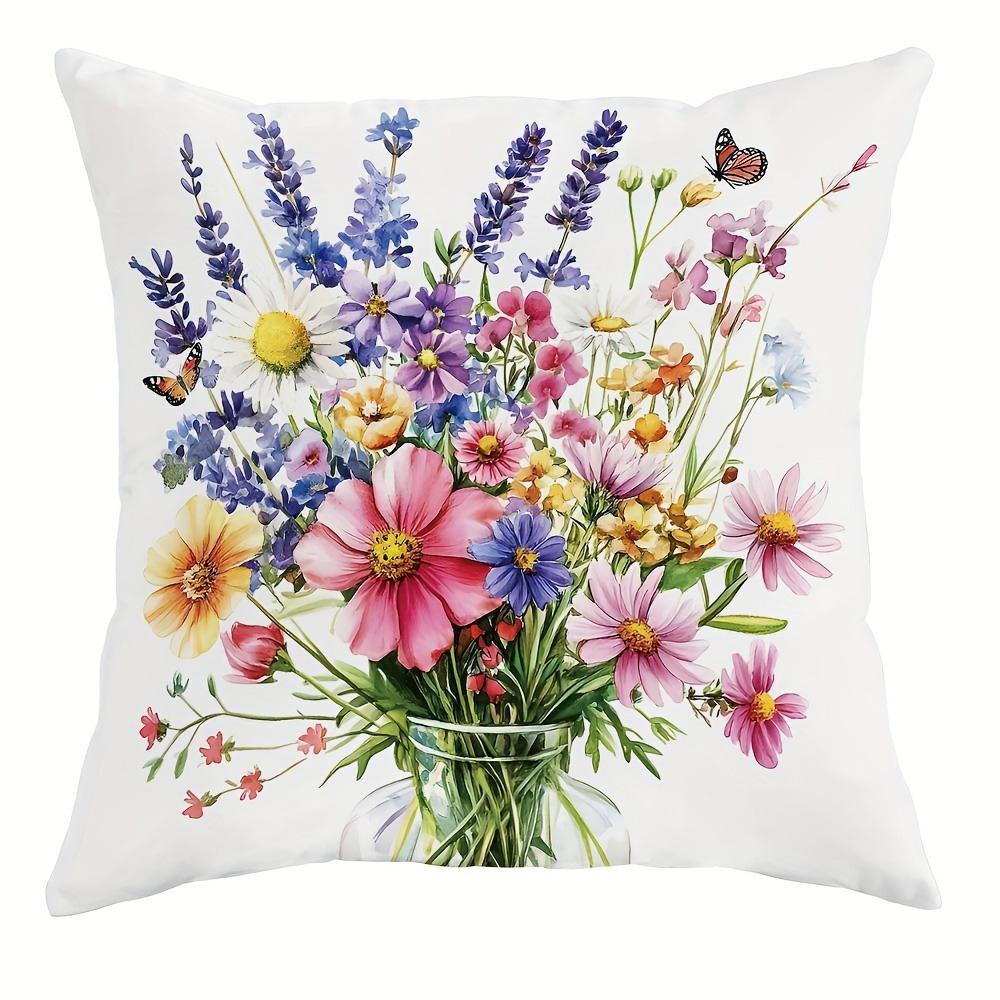 Luxuosas Fronhas Florais DouradasCapa de almofada para sofá de sala de estar, macia e confortável, decoração de quarto