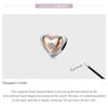 BAMOER 925 Sterling Silve Charm Two Color Heart Love Zircon Plated Rose Gold Fit Original Charms DIY Bracelets Bangles Jewelry