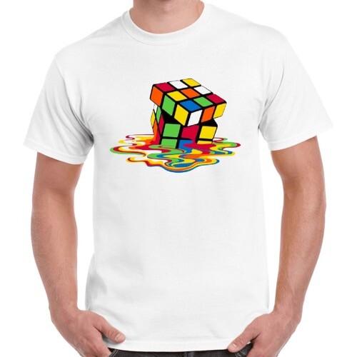 Schmelzender Rubik's Cube Spiel Spaß Cool Männer Frauen Unisex Retro Geschenk T-Shirt 2560 Unisex T-Shirt