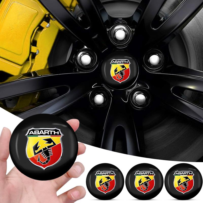 4pcs Car Wheel Center Hub Center Cap Rim Hub Dustproof Cover Emblem Sticker for Abbas Stilo Ducato Abarth Fiat Punto124/125/500