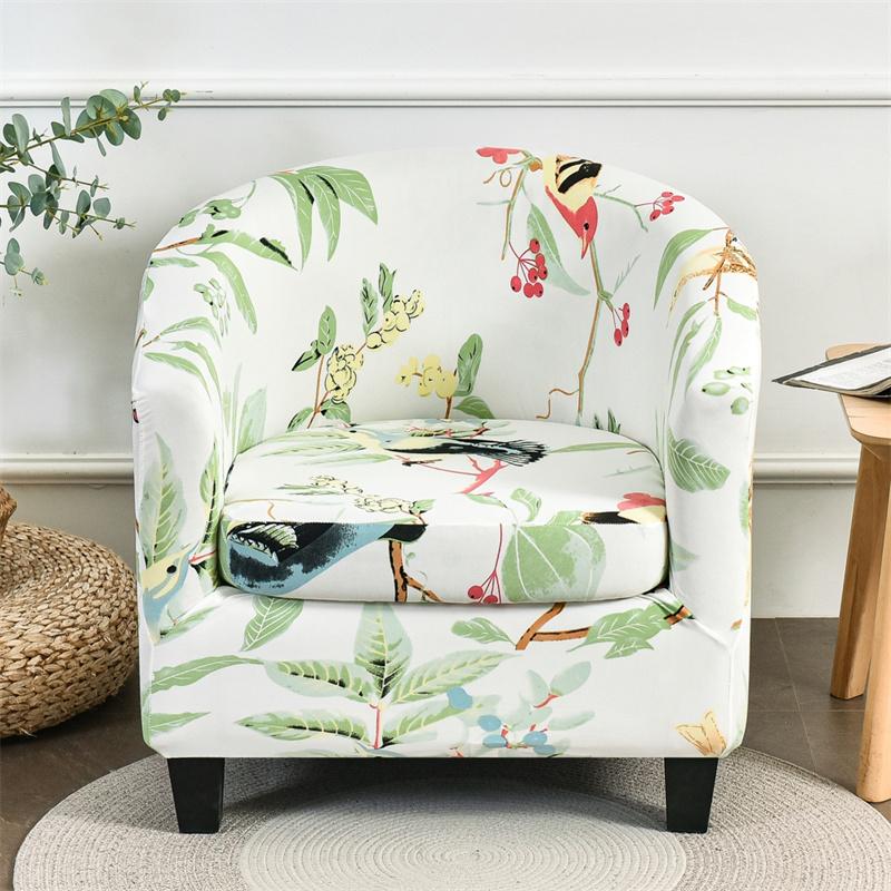 Split Style Tub Club Armchair Sofa Cover Stretch Spandex Club Sofa Slipcover with Seat Cushion Covers Sofa Covers Living Room