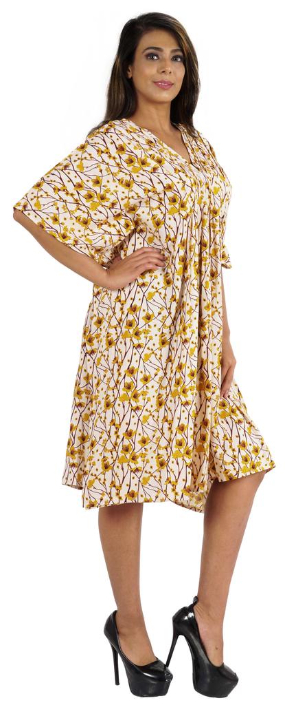 Moomaya Womens Short Kaftan Cover Up Night Dress Kaftan Gown Kimono