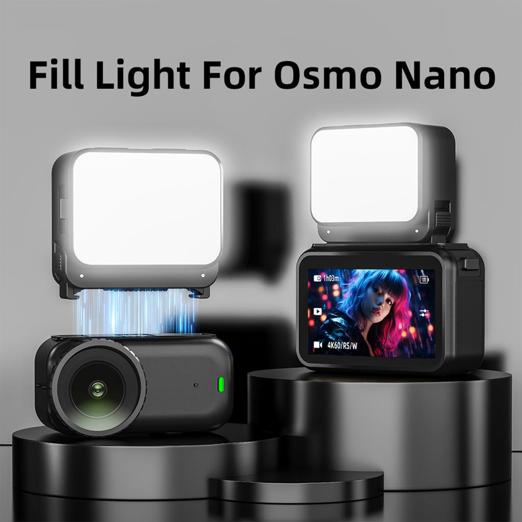 Magnetic LED Camera Light 3 Color Temperatures Mini Photography Vlogging Light 4-Level Dimming for DJI Osmo Nano Accessories