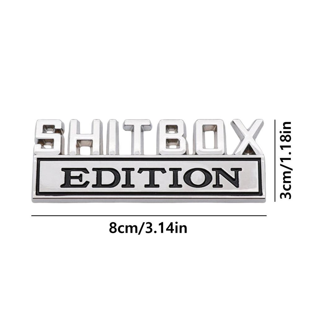 Shitbox Car Stickers 3D Shitbox Design Car Emblems Creative Novelty Decorations Funny  Design Creative Novelty Decorations Funny