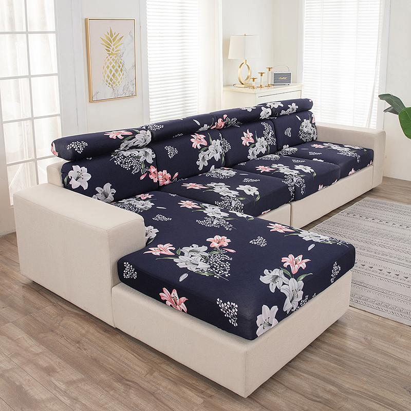 Elastic Sofa Seat Cushion Cover Pet Kids Furniture Protector Stretch Chair Cover Washable Removable Slipcover 1/2/3/4 Seater