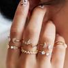 Neues Boho Goldfarbenes Herzringe Set Für Frauen Vintage Geometrisch Kreuz Perle Schmetterling Fingerring Weiblich Trendiger Schmuck Geschenke