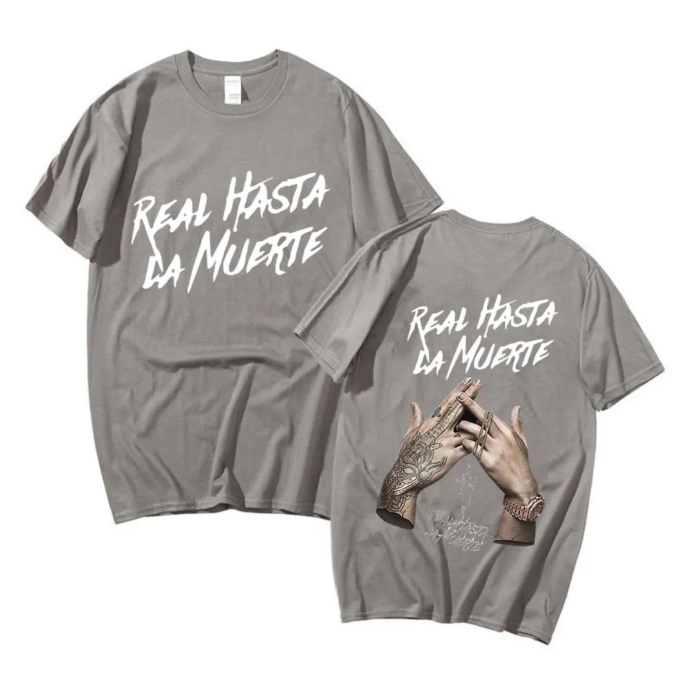 Limited Rapper Anuel Aa Tee Shirt Real Hasta La Muerte Graphic Oversized T Shirt Men's Women Cotton Hip Hop T-shirt Short Sleeve