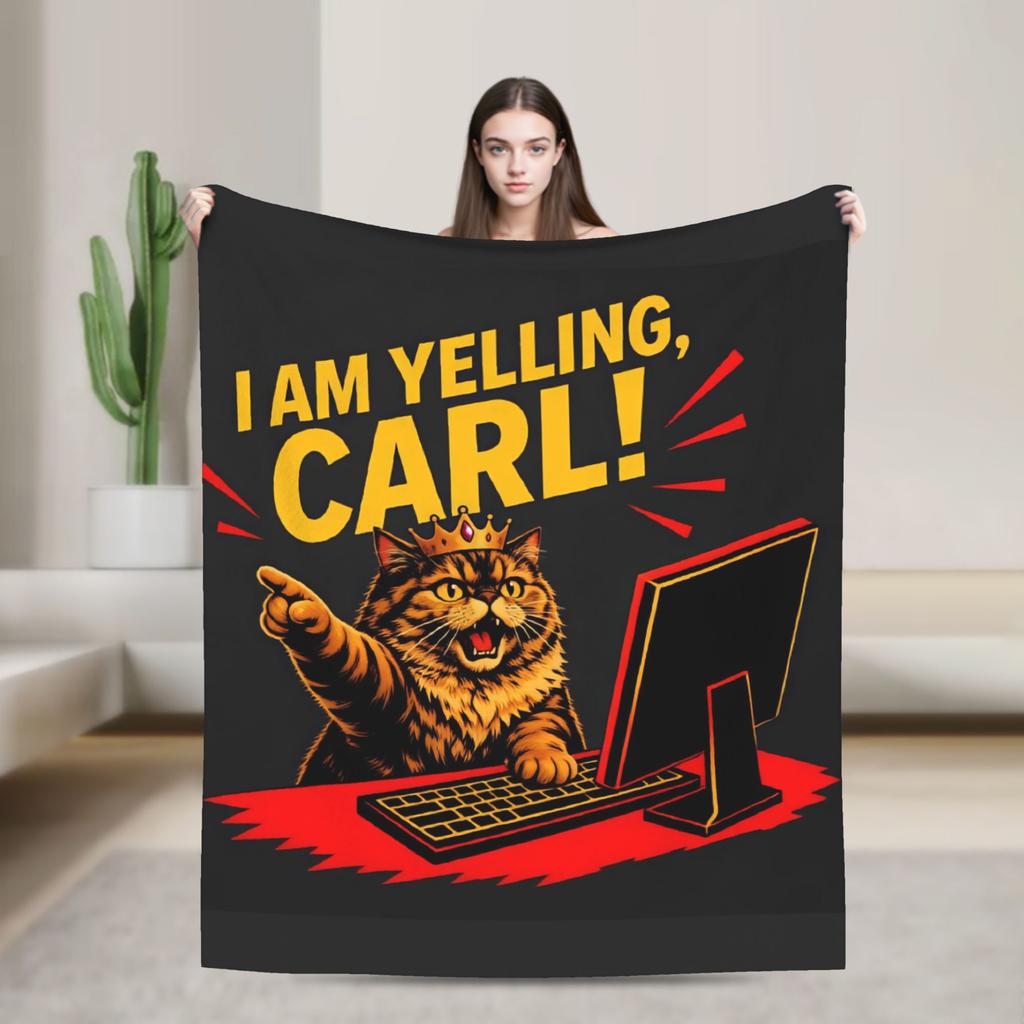 Dungeon Crawler Carl I am Yelling Carl Flannel Blanket Winter Soft Warm Bedding Throws for Child Living Room Sofa Bed Cover