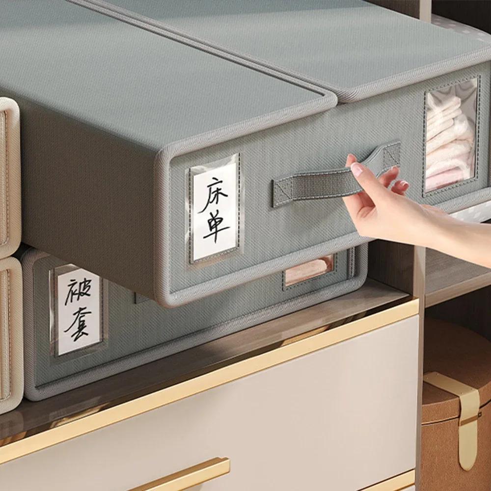 Creative Bed Sheet Storage Box Clothing Fabric Sheet 4-piece Organizer Wardrobe Blanket Quilt Cover Non-woven Oxford Storage Box