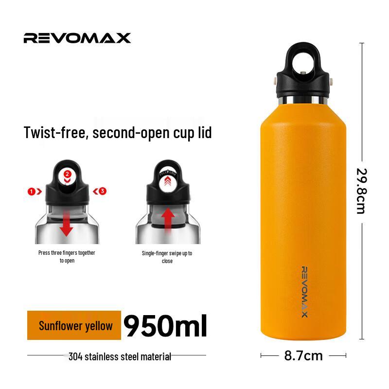 REVOMAX 32oz Threadless Insulated Stainless Steel Mug