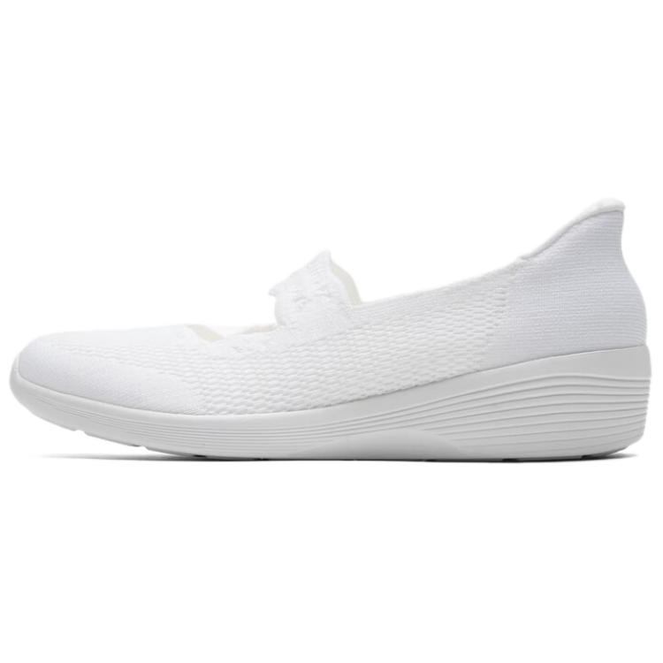 Skechers Arya Fabric Subtle Gleam Comfortable Versatile Mary Jane Shoes Women shoes White 159405-WHT 35