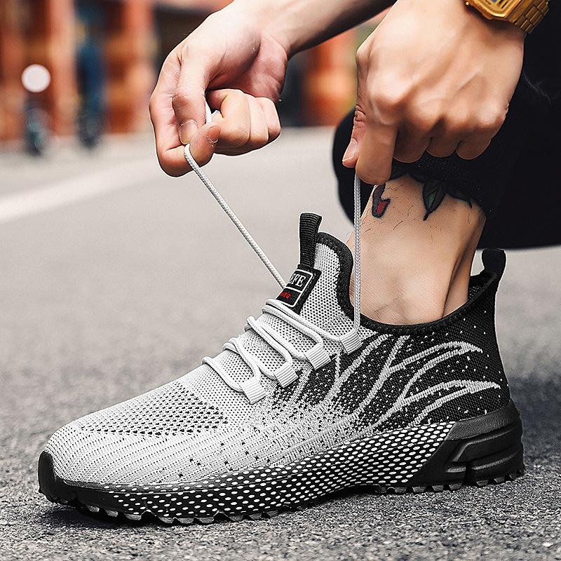 Large Size Tide Marathon Running Shoes Casual Sports Shoes Flying Weaving Spring, Summer and Autumn Running Shoes Lightweight