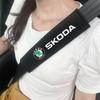 JKFB8 Car Seat Belt Pad Safety Strap Shoulder Cover Soft Mat Accessories For Skoda Yeti Kamiq Kodiaq Karoq Octavia Fabia Rapid Vrs Mk3