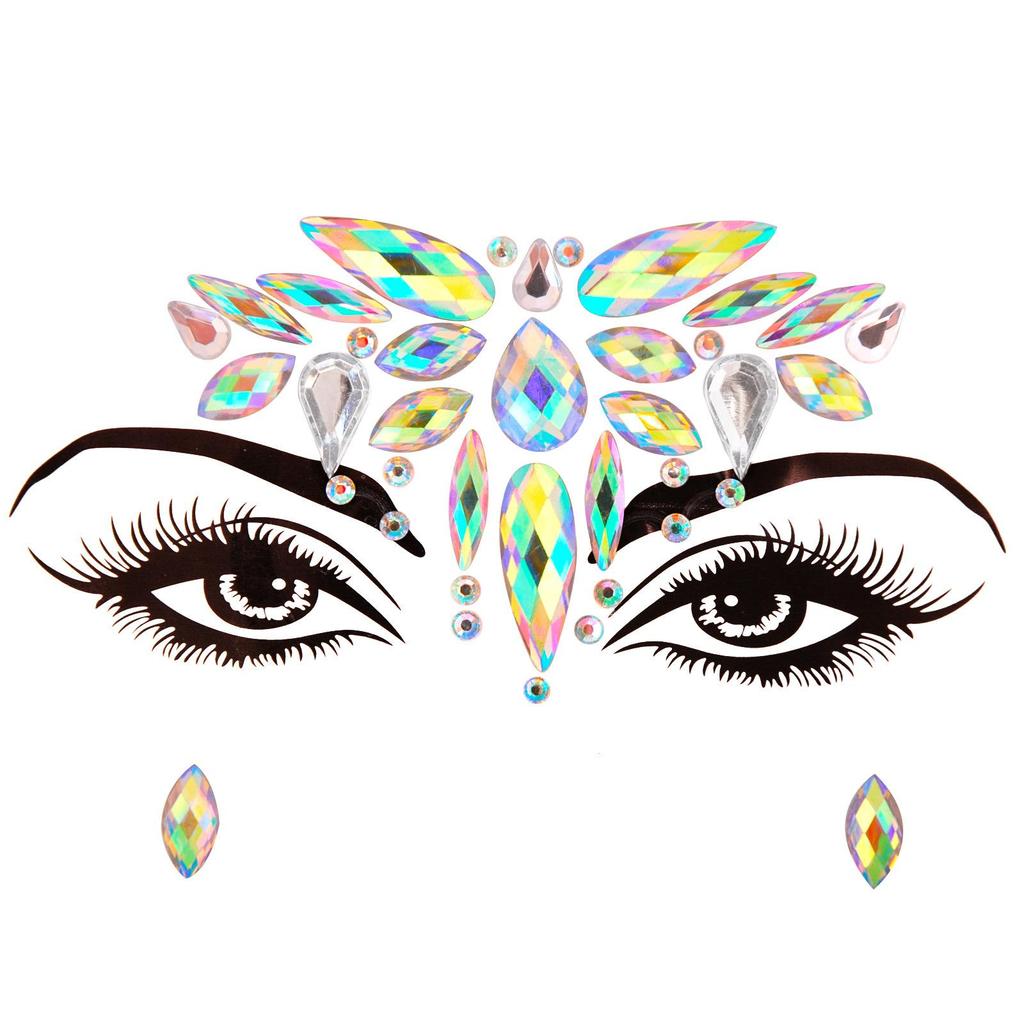 Crystal Tattoo Sticker Glitter Eyeliner Eyebrow Makeup Face Eyes Diamond Temporary Tattoo Rock Rhinestone 3D Eyeliner Stickers
