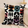 Black Geometric Pattern Cushion Cover Pillowcase Ultra Soft Skin Friendly Fabric Cloud Like Comfort  Concealed Zipper