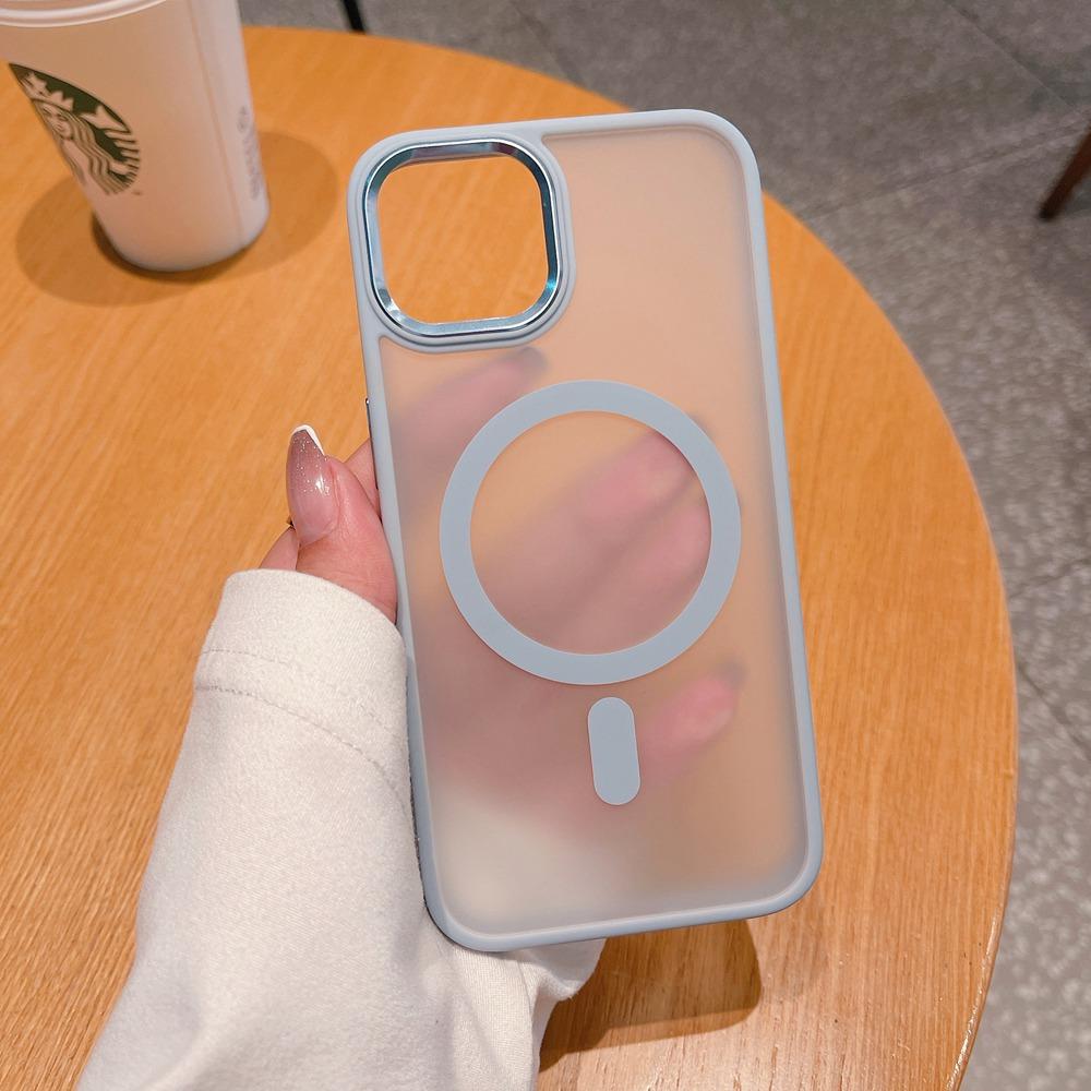 Matte Magsafe Wireless Charging Phone Case For Iphone 14 13 12 11 Pro Max Acrylic Back Silicone Frame Metal Camera Side Keys