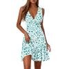 Ladies Casual Fashion V-Neck Sleeveless  Print Dress