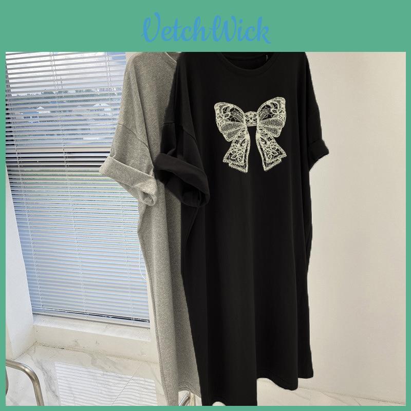 Summer Cartoon Pattern T Shirt Dress With Relaxed Fit For Casual Women