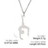 Artistic Gymnastics Necklace Women's Gymnastics Pendant Sports Team Jewelry Gift Adjustable Choker Accessory