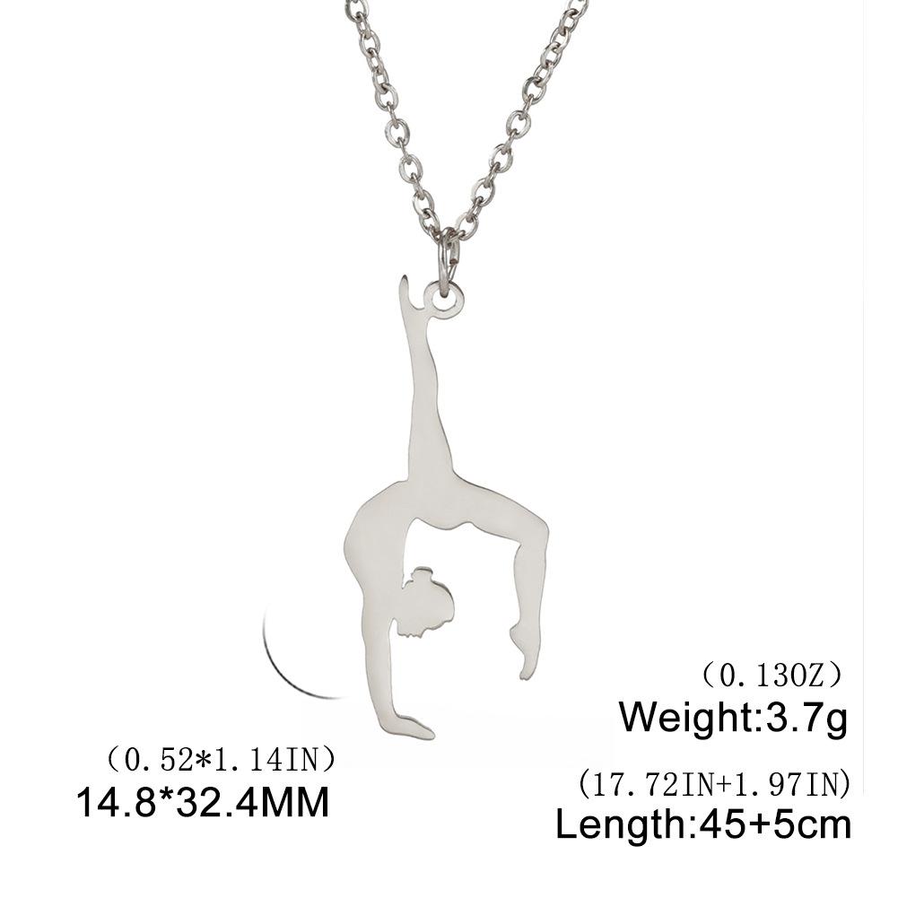Artistic Gymnastics Necklace Women s Gymnastics Pendant Sports Team Jewelry Gift Adjustable Choker Accessory