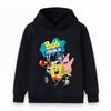 Kids Boys Girls Pullover Hoodie Cartoon Sponge Character Print Casual Soft Long Sleeve Sweatshirt for Toddlers Children Daily Wear