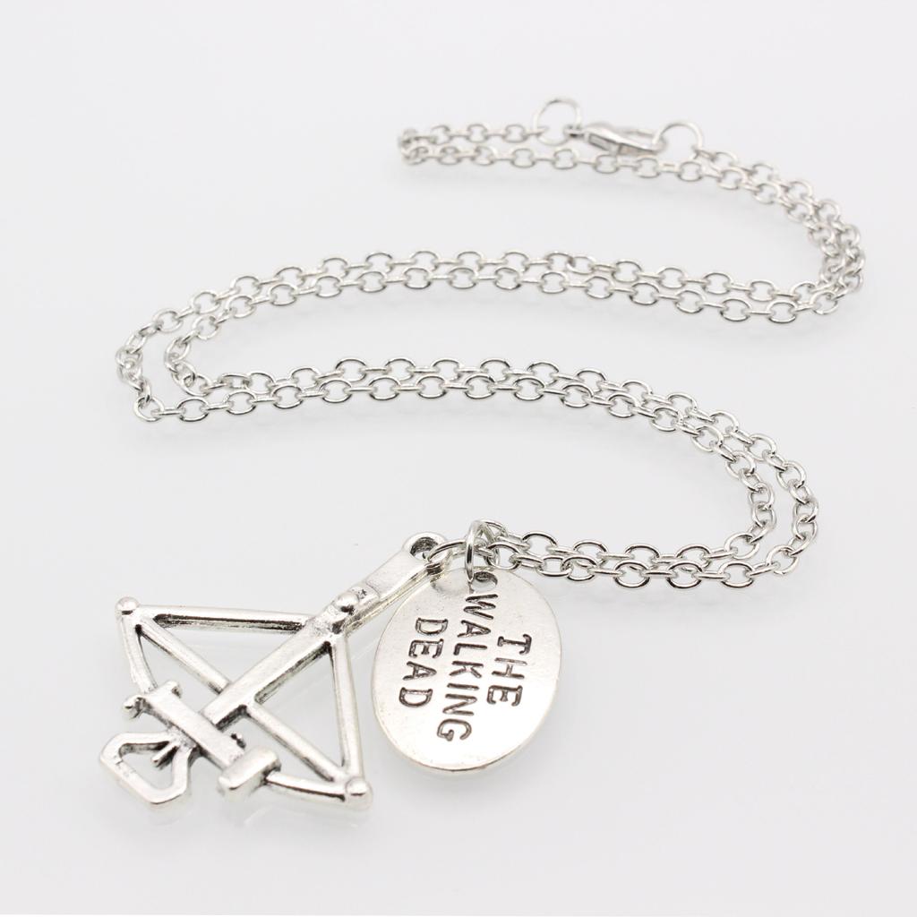 Cross Bow and Arrow Pendant Necklace Punk Choker for Fans Gifts Men Jewelry Accessories