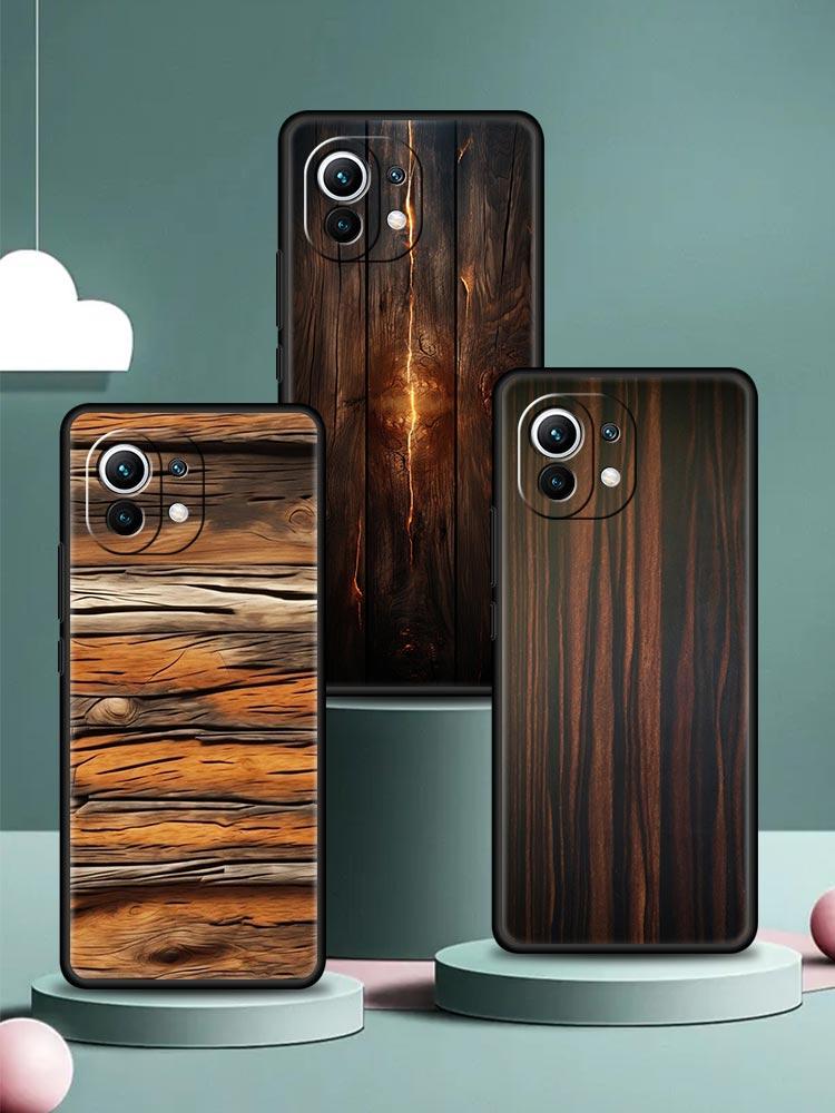 Luxury Vintage Wood Grain Pattern Phone Case Cover for Xiaomi Mi 17 15 14 13 12 11 Ultra 15T 14T 13T 12T 11T Pro Lite Soft TPU