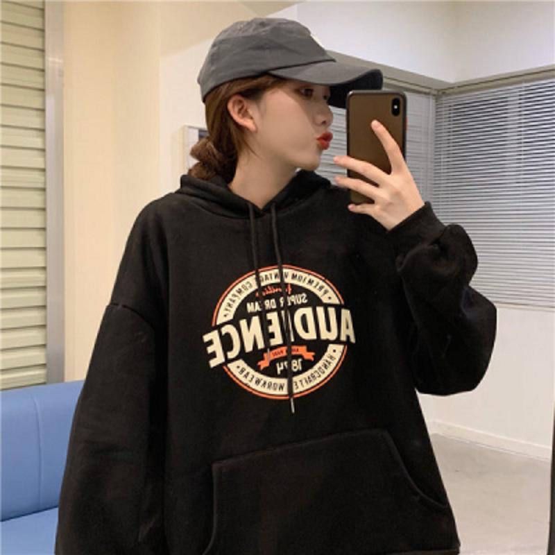 Vintage Plush Thick Hooded Sweater: Women's Long-Sleeve Autumn/Winter Top