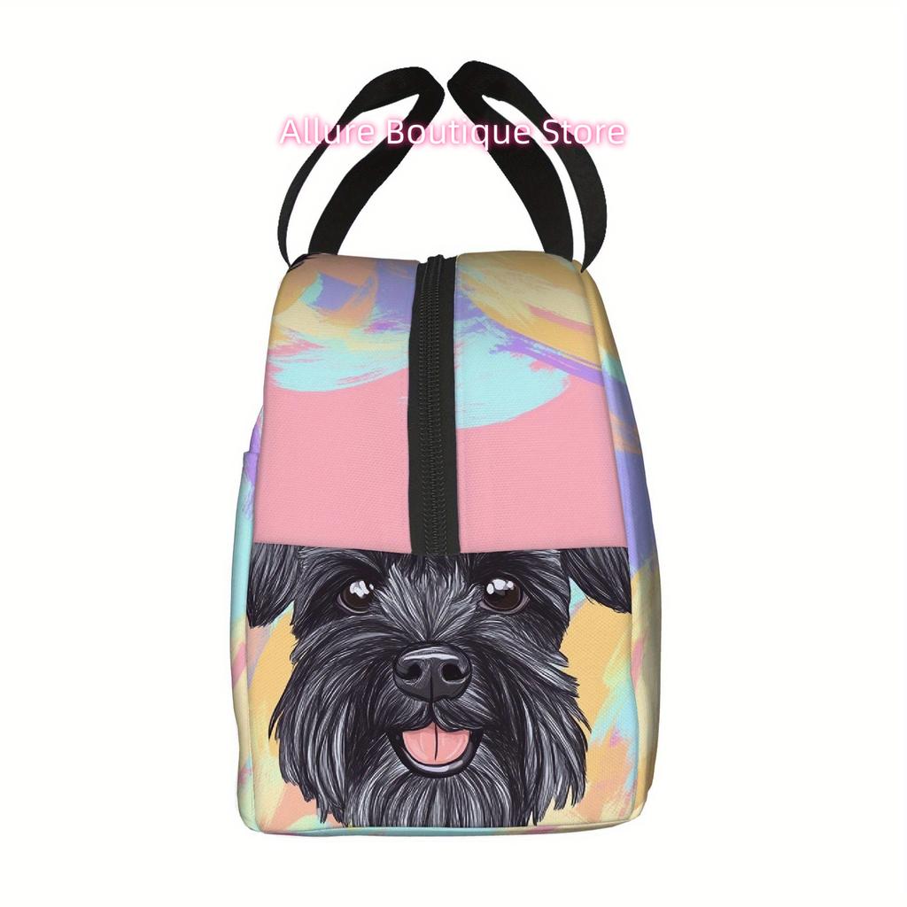 1pc, Miniature Schnauzer Love Printed Thermal Bag, Insulation Bag, Insulated Bag, No Food Contact, Suitable for Home, Restaurant