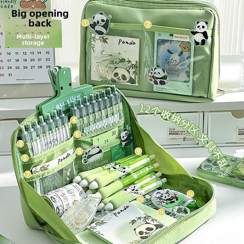 High-Capacity 12-Layer Pencil Case for Girls - Ideal for Junior & Senior High School Students