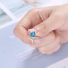 Heart Blue Diamond Ring Women's Korean Edition Fashion Ins Wind Fish Tail Diamond Sweet Open Ring 2026