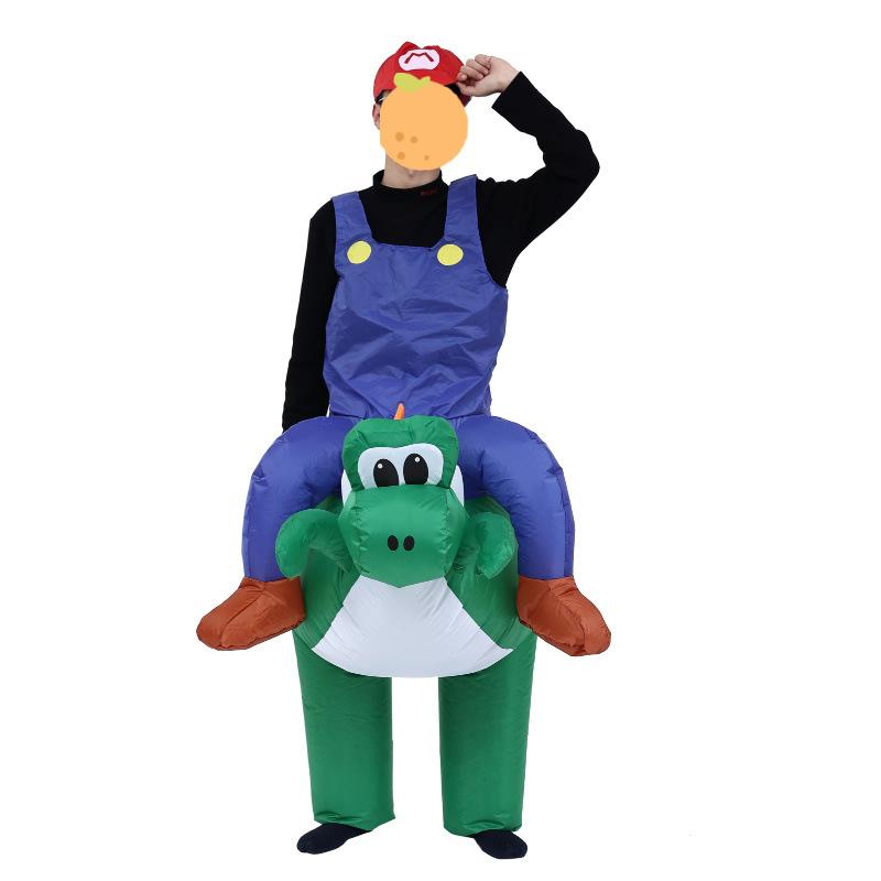 Cqqa Unisex Natural Popular Doll Costume Super Mary Dinosaur Inflatable Costume Mario Riding Dinosaur Photo Props Cm