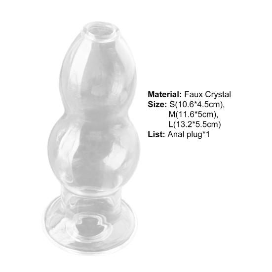 Effective Prostate Toy Smooth Fast Adaptation Rounded Tip Transparent Butt Plug Sex Toy for Bedroom