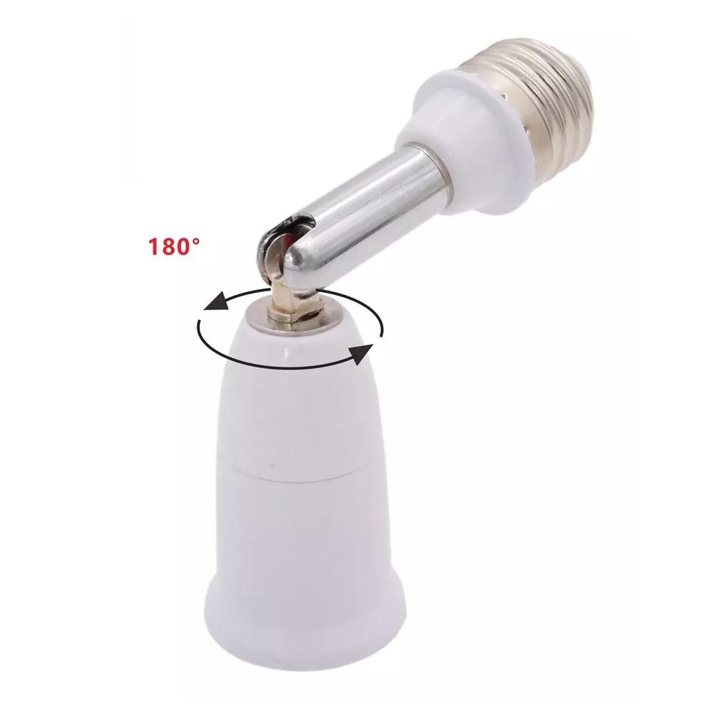 Aexit 2 Pezzi Adattatore Portalampada Da E40 A E27 - Estensione Lunghezza 126 Mm - Metallo Bianco/Argento - 2