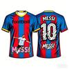 Schnelltrocknendes atmungsaktives Messi Sport 3D-gedrucktes T-Shirt für Erwachsene und Kinder, Nummer 10, Perfekt zum Laufen und Fußballschauen