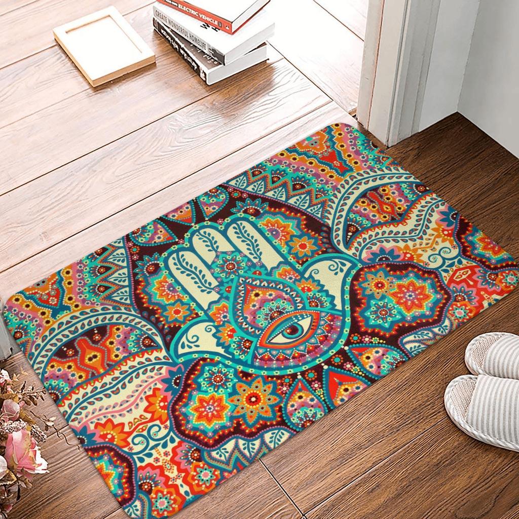 Turkish Amulet Mediterranean Evil Eye Doormat Non-Slip Bathroom Kitchen Mat Toilet Door Floor Entrance Carpet Rug