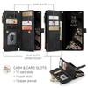 For Samsung Galaxy A37 A57 Lommebokdeksel PU-skinn Magnetisk Flip-deksel med Glidelåslomme Kortinnehaver Håndleddsstropp Støtsikkert Deksel