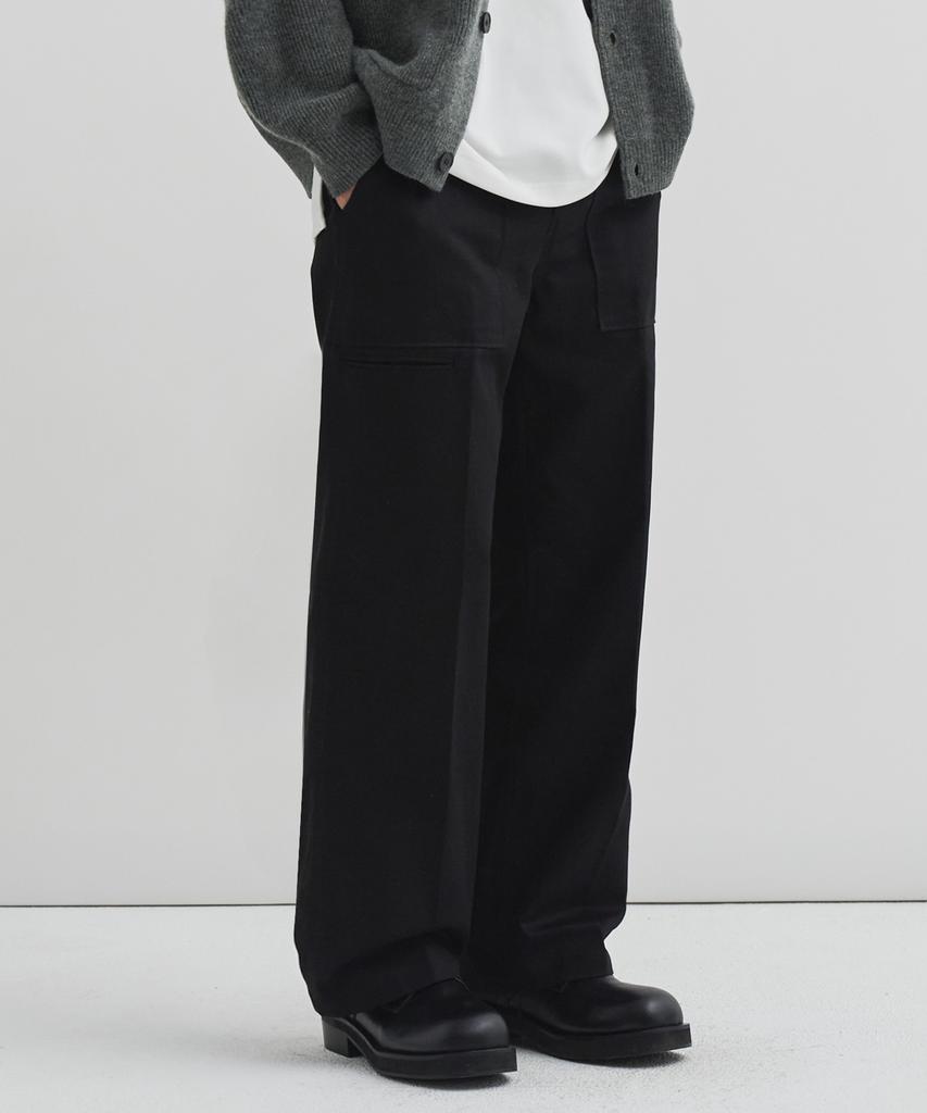 DRAW FIT Wide Fatigue Chino Pants [Black]