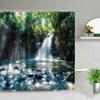 Forest Pathway Print Water-Resistant And Mildew-Resistant Shower Curtain With Nature-Inspired Design For Serene Bathroom Decor