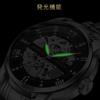 Tevise Men's Skeleton Watch Silver Stainless Steel Waterproof Automatic Luminescent Diamond Roman Numerals Dial Watch Gold Blue