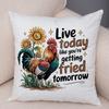 Rooster Sunflower Pillowcase Double Print Weekend Fish Cushion Cover Soft Plush Summer Goose Pillowcase for Sofa Home Car