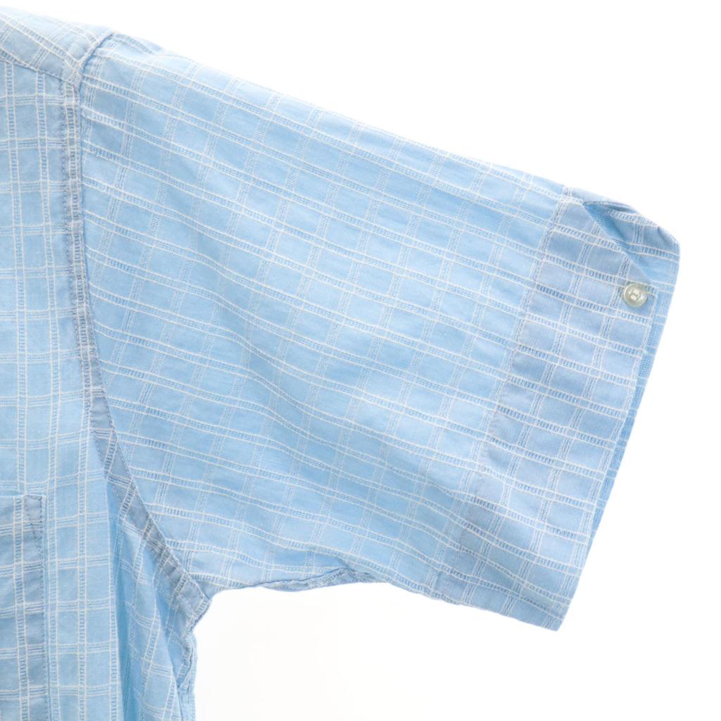 B.V.D 60s Vintage Check Pattern Short Sleeve Cotton Shirt S Light Blue Men's Used