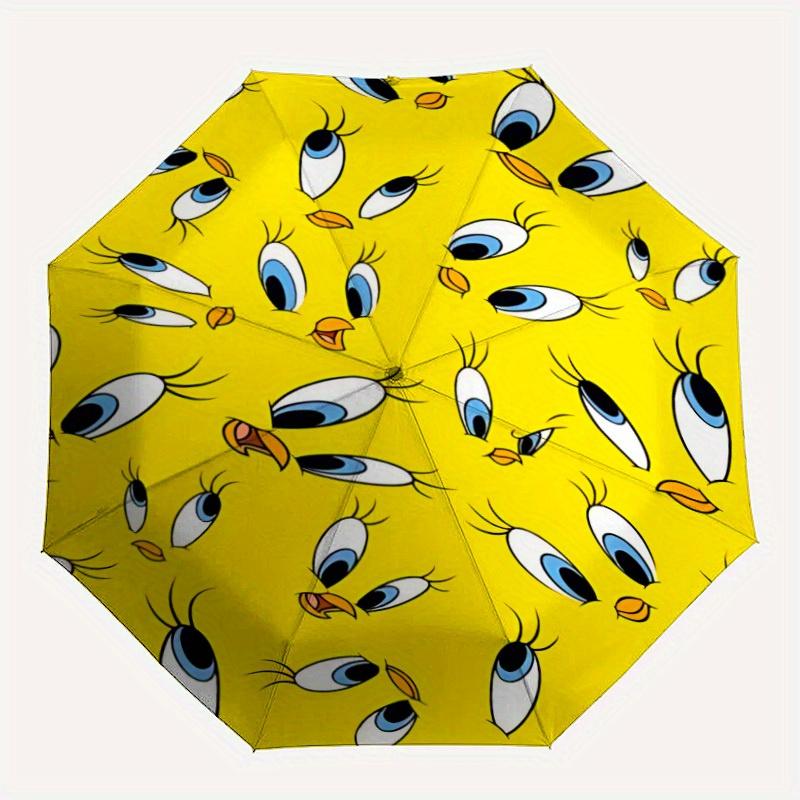

Looney Tunes Tweety Bird Automatic Open/Close Umbrella Compact Travel Umbrella, 8 Rib Heavy Duty Construction, Ideal Gift, 138