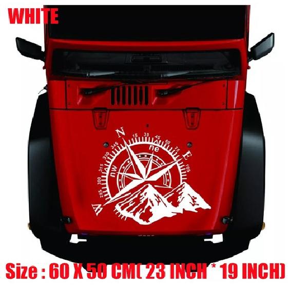 Автомобиль Внедорожник Капот Кузов Бок Декор Виниловая Наклейка Компас Горы Графика Стикер